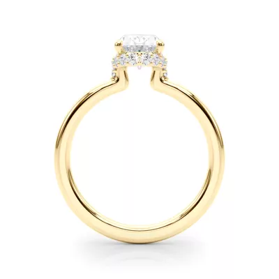 Cerise Hidden Halo Oval Engagement Ring