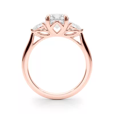 Daphne Pear Three-Stone Diamond Engagement Ring