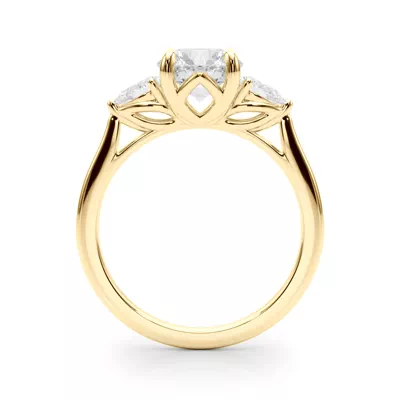 Daphne Pear Three-Stone Diamond Engagement Ring