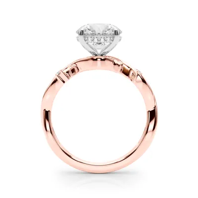Vine Nature Inspired Hidden Halo Lab Diamond Engagement Ring