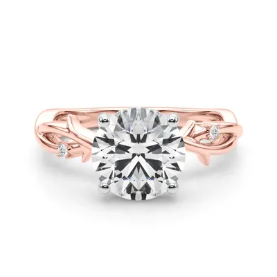 Vine Nature Inspired Hidden Halo Lab Diamond Engagement Ring