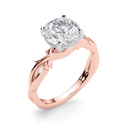 Vine Nature Inspired Hidden Halo Engagement Ring