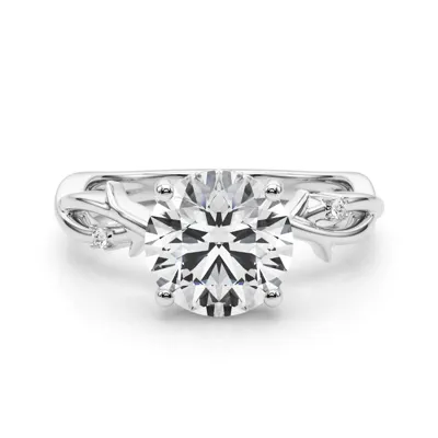 Vine Nature Inspired Hidden Halo Lab Diamond Engagement Ring