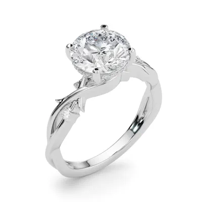 Vine Nature Inspired Hidden Halo Engagement Ring