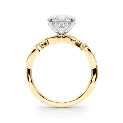 Vine Nature Inspired Hidden Halo Lab Diamond Engagement Ring