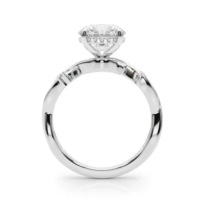 Vine Nature Inspired Hidden Halo Lab Diamond Engagement Ring