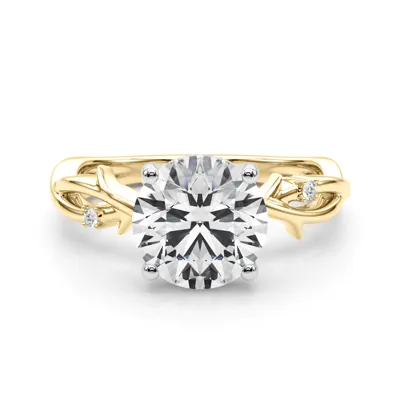 Vine Nature Inspired Hidden Halo Lab Diamond Engagement Ring