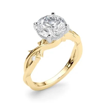 Vine Nature Inspired Hidden Halo Lab Diamond Engagement Ring