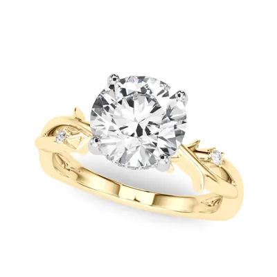 Vine Nature Inspired Hidden Halo Engagement Ring