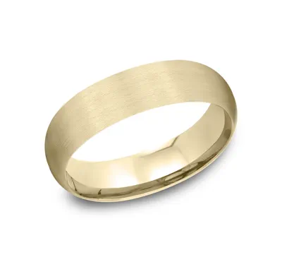 Low Dome Comfort-Fit Satin Finish Band (6mm)