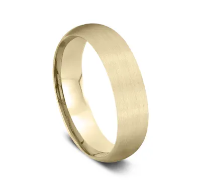 Low Dome Comfort-Fit Satin Finish Band (6mm)