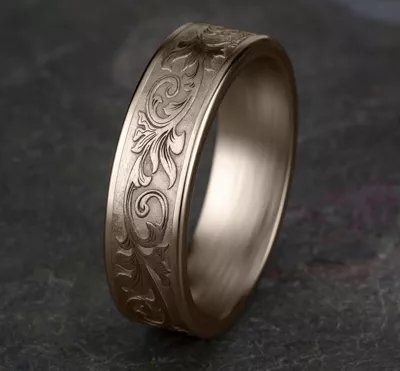 Imperium Floral Scroll Comfort-Fit Band (6.5mm)