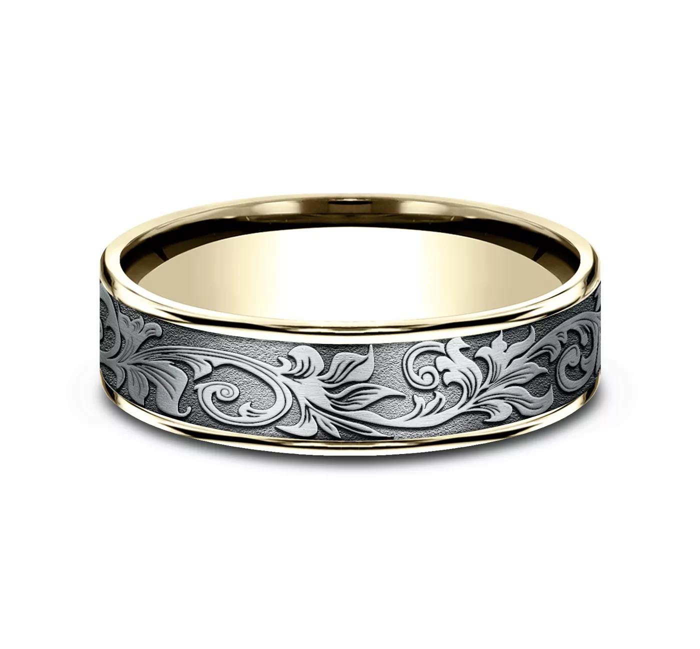 Imperium Floral Scroll Comfort-Fit Band (6.5mm)