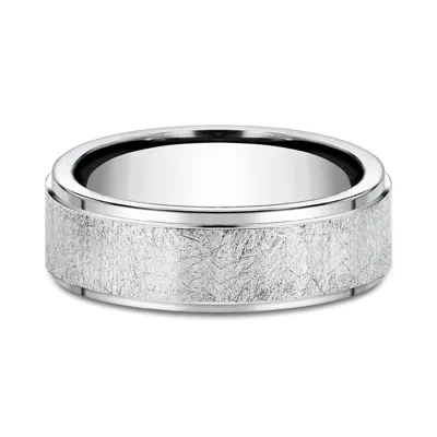 Cobalt Linen Finish Step Edge Comfort-Fit Band (7mm)
