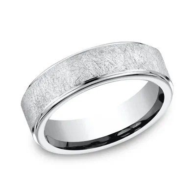 Cobalt Linen Finish Step Edge Comfort-Fit Band (7mm)