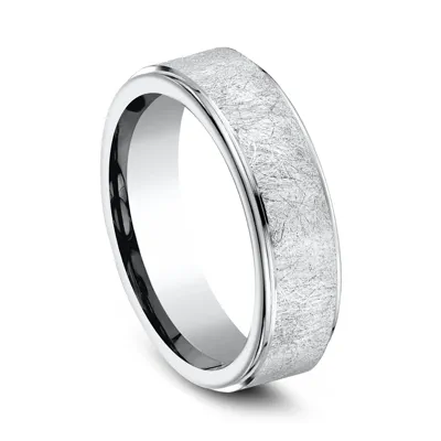 Cobalt Linen Finish Step Edge Comfort-Fit Band (7mm)