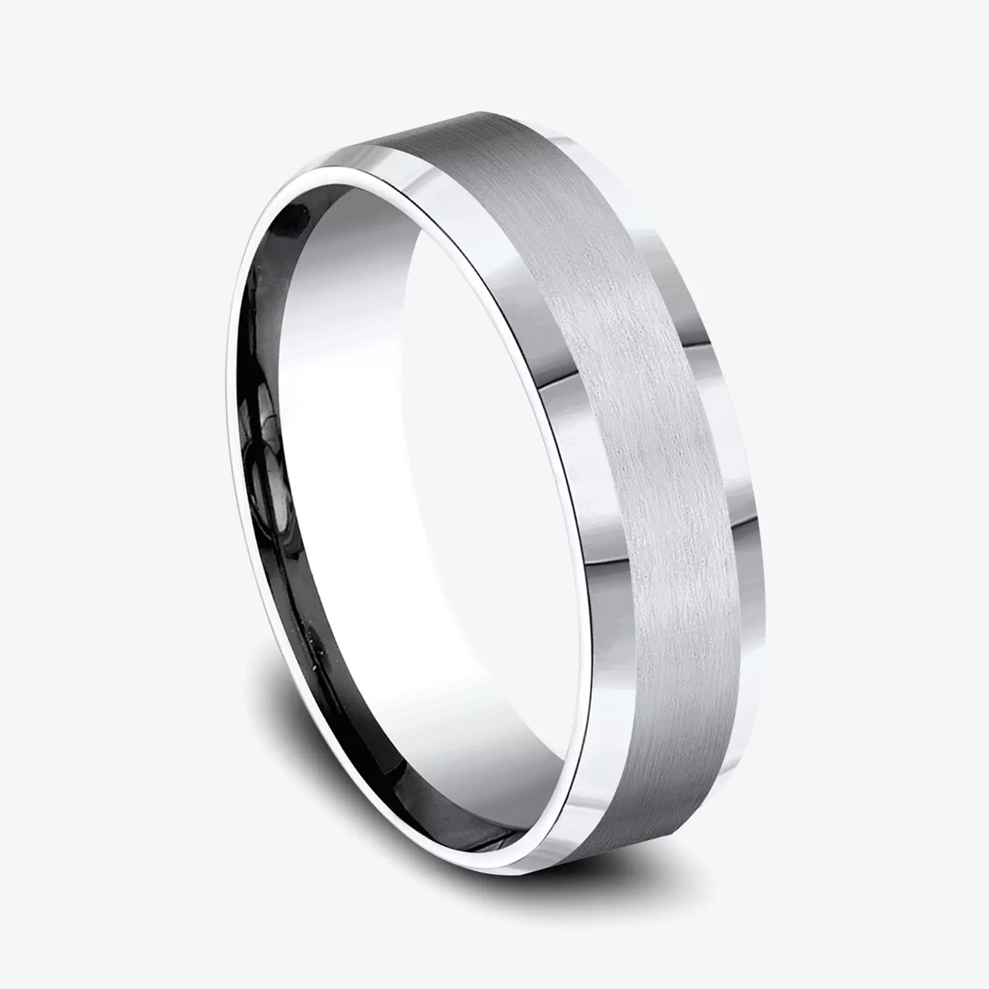 Cobalt Satin Bevel Edge Comfort-Fit Band (6mm)
