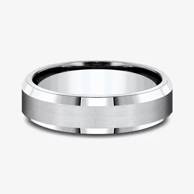 Cobalt Satin Bevel Edge Comfort-Fit Band (6mm)