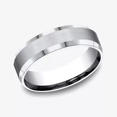 Cobalt Satin Bevel Edge Comfort-Fit Band (6mm)
