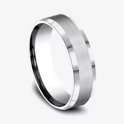 Cobalt Satin Bevel Edge Comfort-Fit Band (6mm)