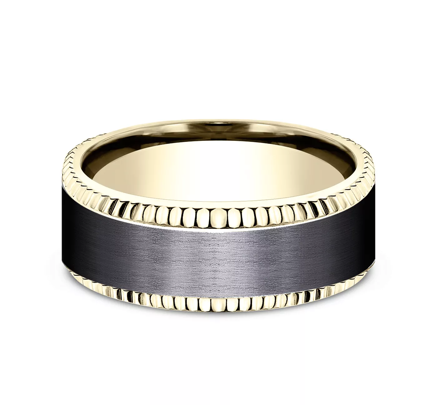 Bastion Fluted Bevel Black Titanium Comfort-Fit Band (8mm)