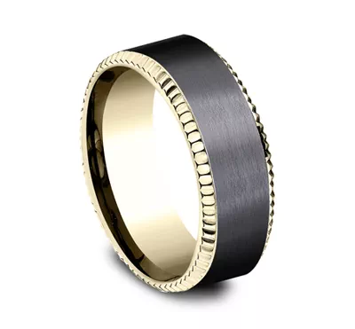 Bastion Fluted Bevel Black Titanium Comfort-Fit Band (8mm)