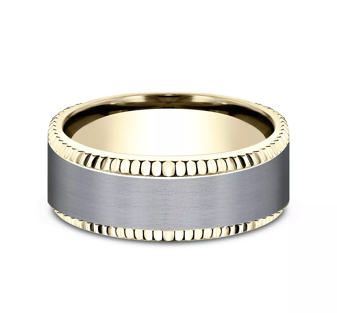 Bastion Fluted Bevel Grey Tantalum Comfort-Fit Band (8mm)