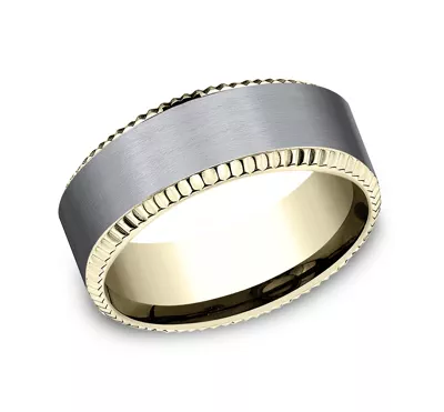 Bastion Fluted Bevel Grey Tantalum Comfort-Fit Band (8mm)