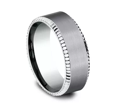 Bastion Fluted Bevel Grey Tantalum Comfort-Fit Band (8mm)