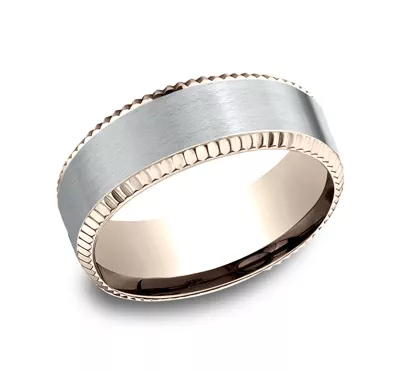 Bastion Fluted Bevel Comfort-Fit Band (8mm)