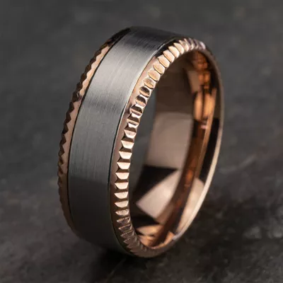 Bastion Fluted Bevel Comfort-Fit Band (8mm)