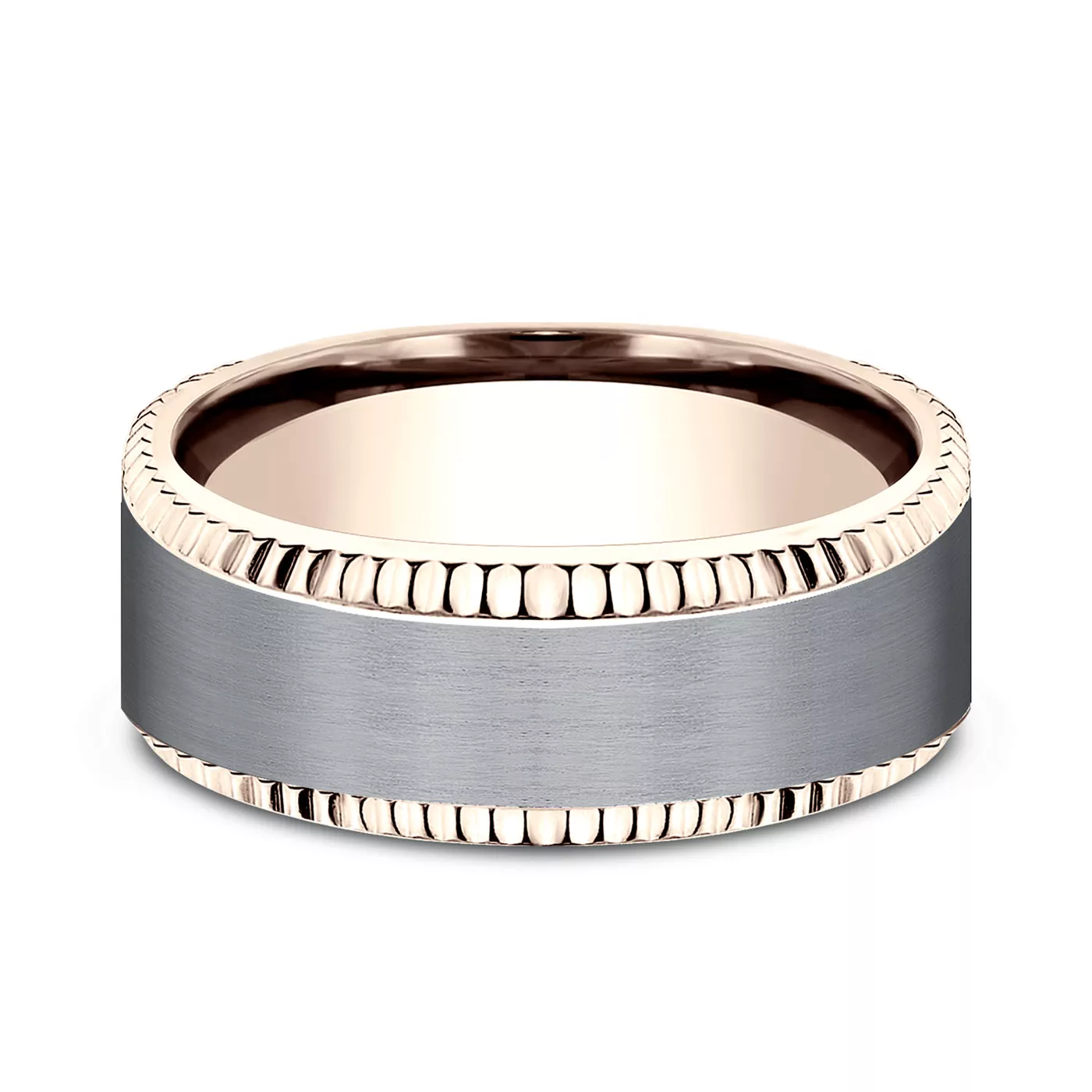 Bastion Fluted Bevel Grey Tantalum Comfort-Fit Band (8mm)