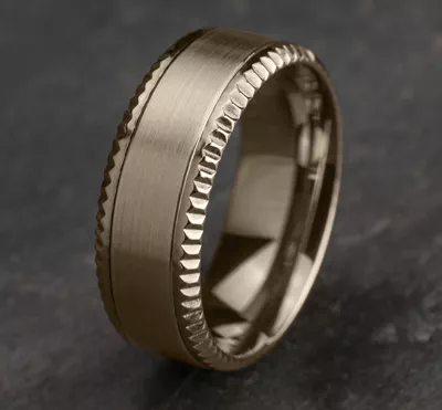 Bastion Fluted Bevel Comfort-Fit Band (8mm)