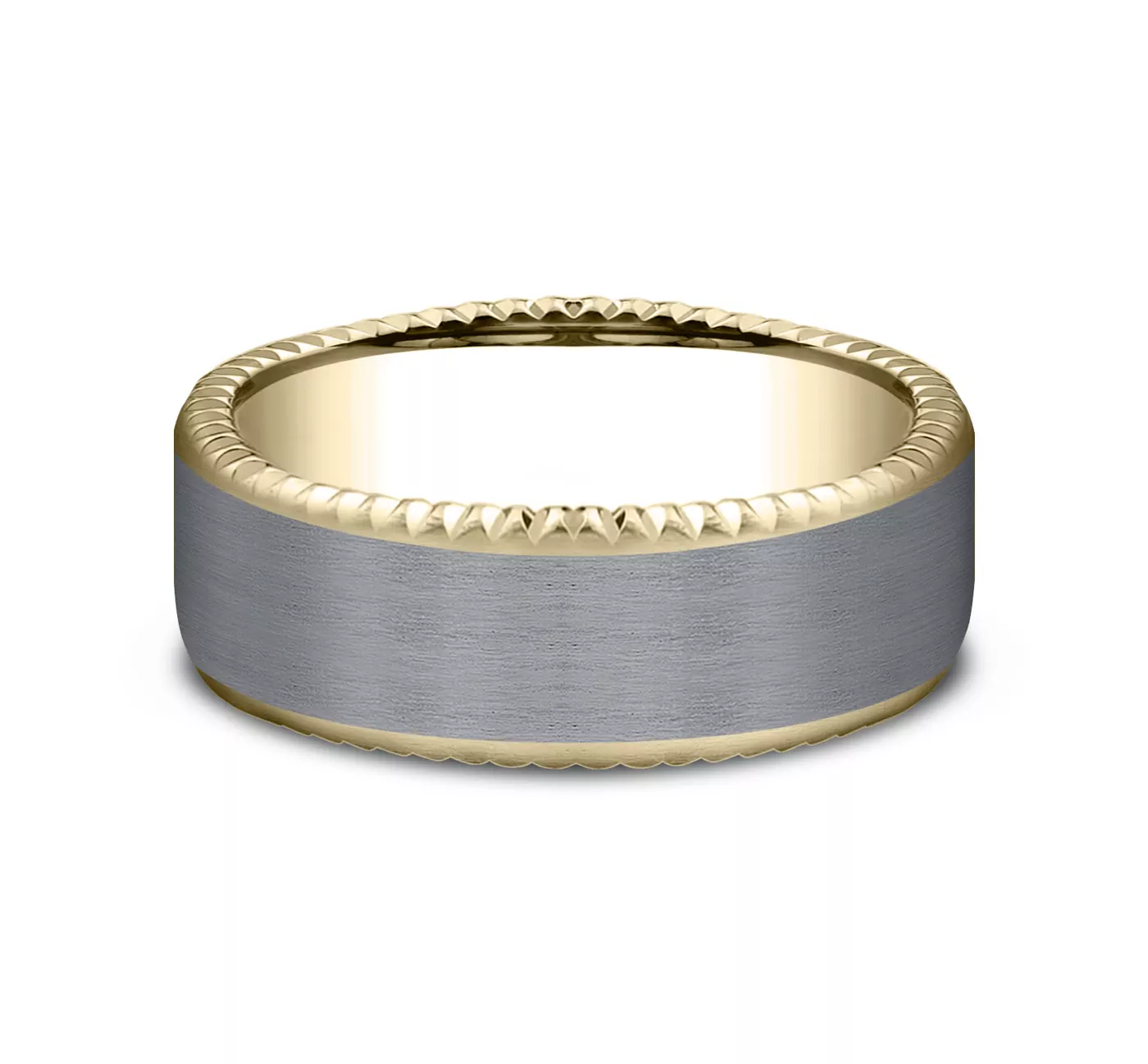 Bastion Thin Fluted Bevel Grey Tantalum Comfort-Fit Band (7.5mm)