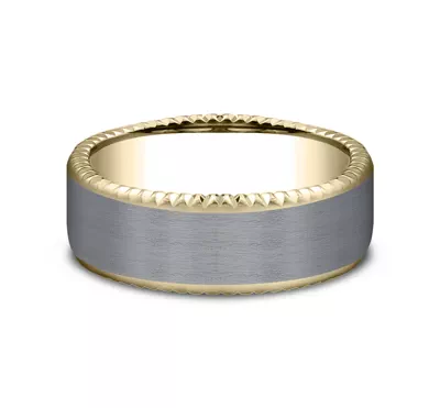 Bastion Thin Fluted Bevel Grey Tantalum Comfort-Fit Band (7.5mm)