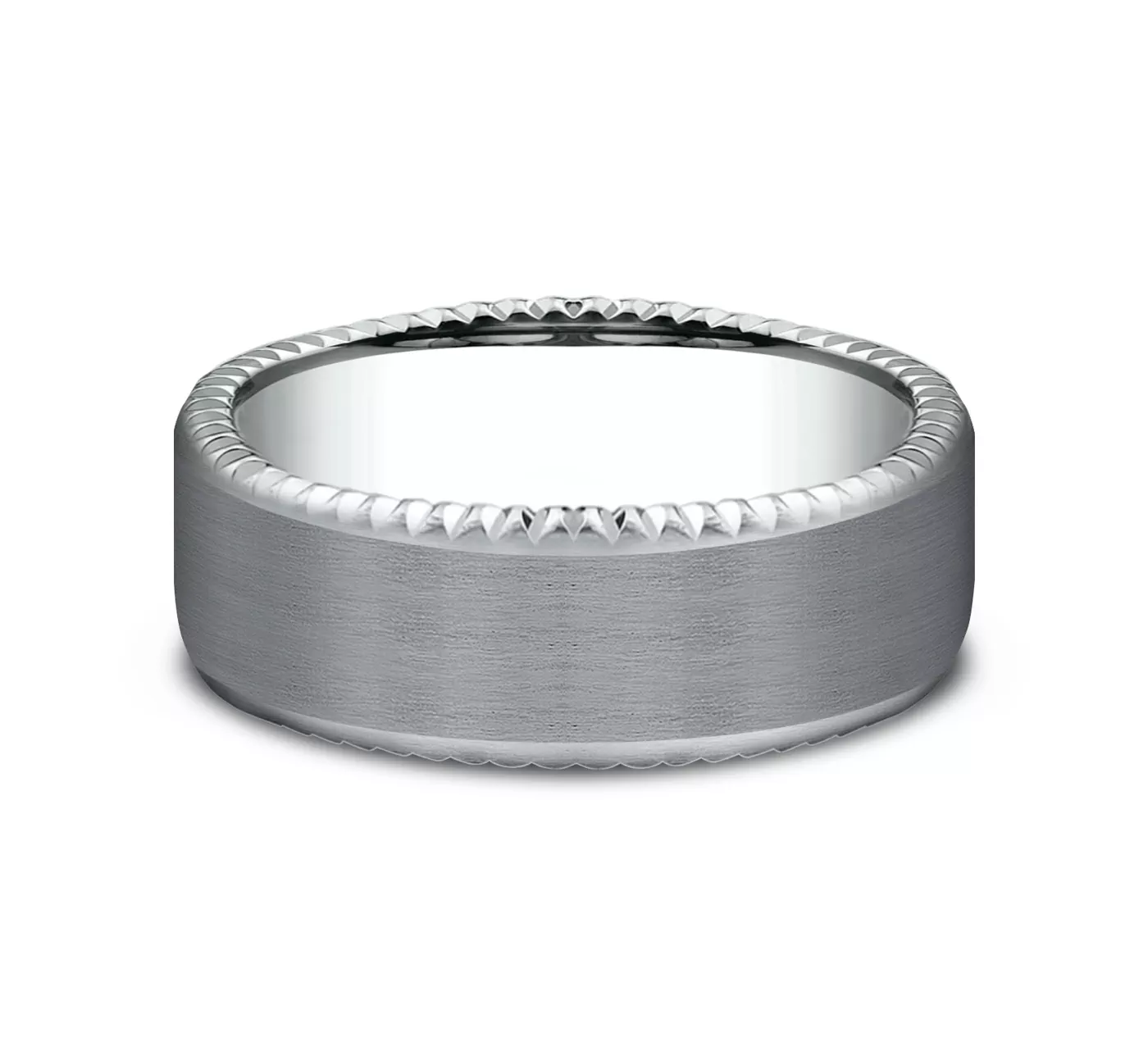 Bastion Thin Fluted Bevel Grey Tantalum Comfort-Fit Band (7.5mm)