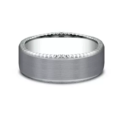 Bastion Thin Fluted Bevel Grey Tantalum Comfort-Fit Band (7.5mm)