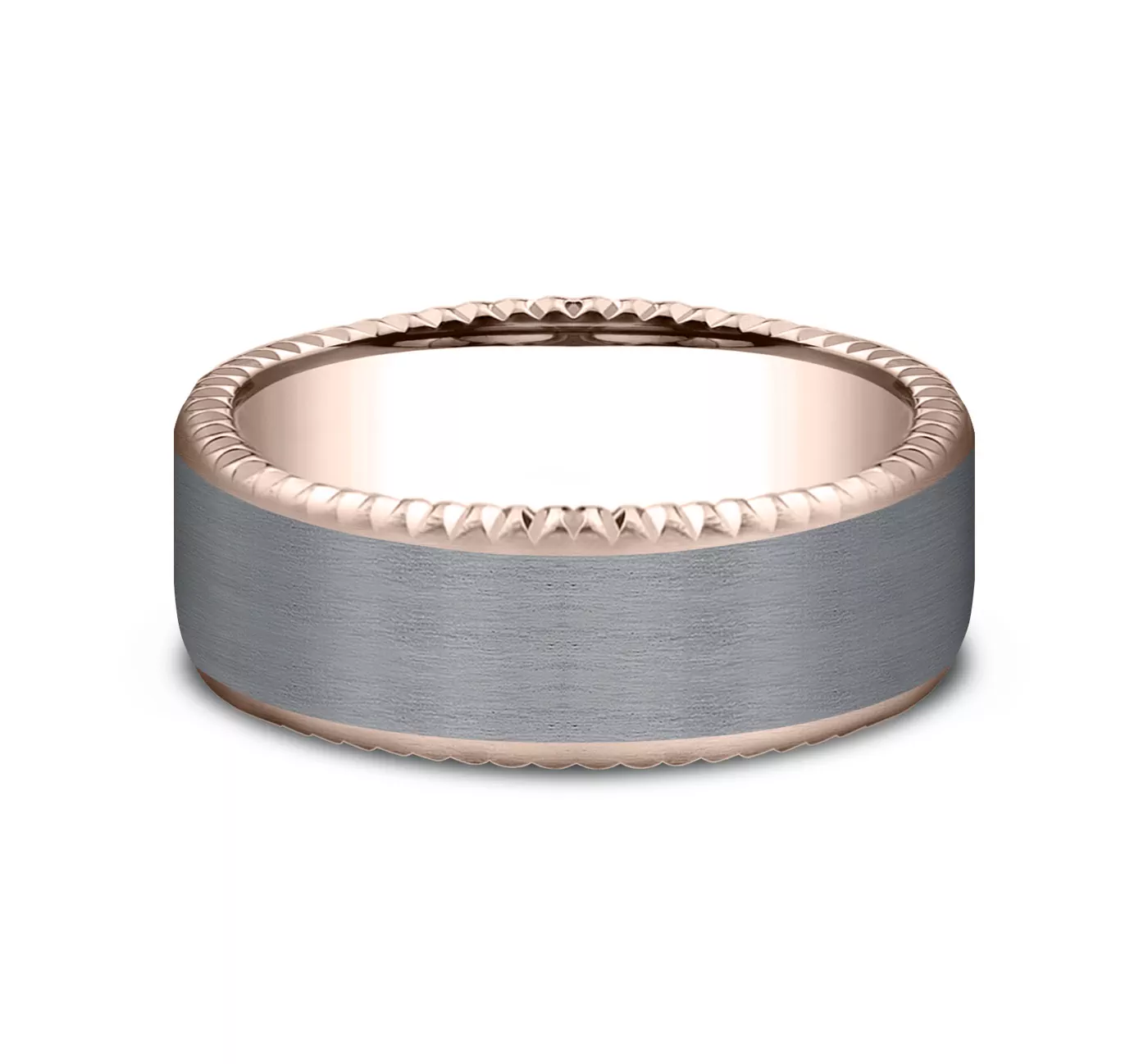 Bastion Thin Fluted Bevel Grey Tantalum Comfort-Fit Band (7.5mm)