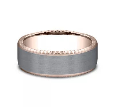 Bastion Thin Fluted Bevel Grey Tantalum Comfort-Fit Band (7.5mm)