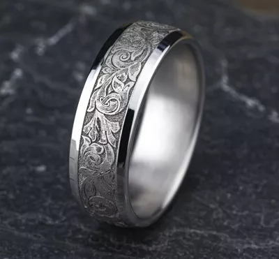 Valentura Floral Scroll Comfort-Fit Band (7.5mm)