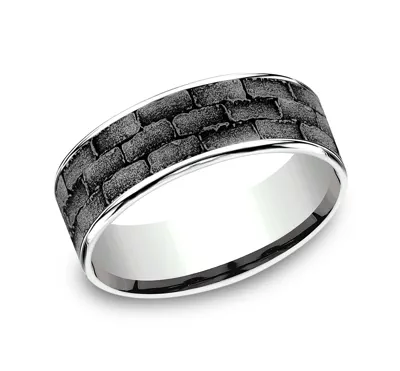Masonry Tantalum & Gold Comfort-Fit Band (7.5mm)