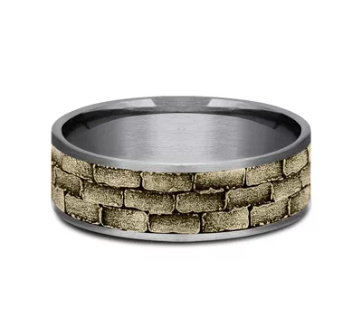 Masonry Gold & Tantalum Comfort-Fit Band (7.5mm)