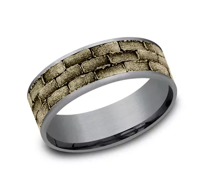 Masonry Gold & Tantalum Comfort-Fit Band (7.5mm)