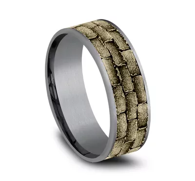 Masonry Gold & Tantalum Comfort-Fit Band (7.5mm)