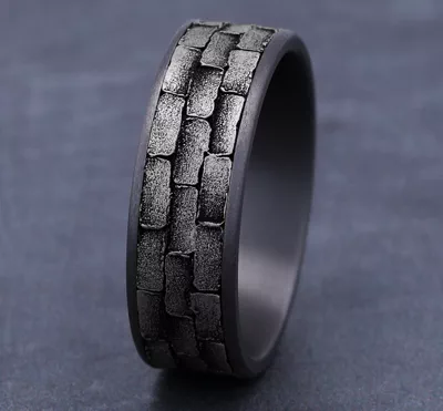 Masonry Gold & Tantalum Comfort-Fit Band (7.5mm)
