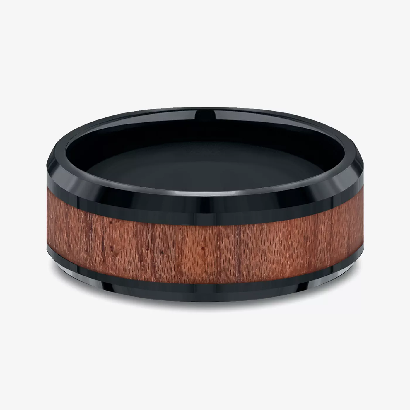 Black Cobalt Woodgrain Inlay Band (8mm)