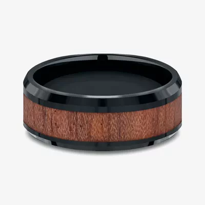 Black Cobalt Woodgrain Inlay Band (8mm)