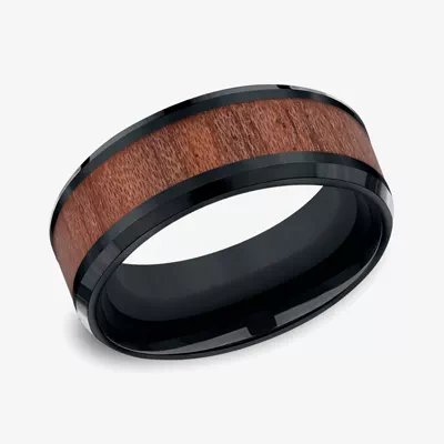 Black Cobalt Woodgrain Inlay Band (8mm)