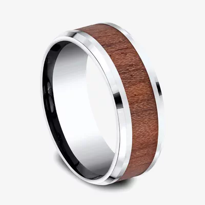 Cobalt Woodgrain Inlay Band (8mm)