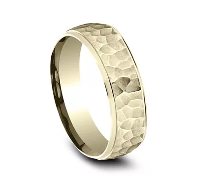 Hammered Drop Edge Comfort-Fit Band (6mm)